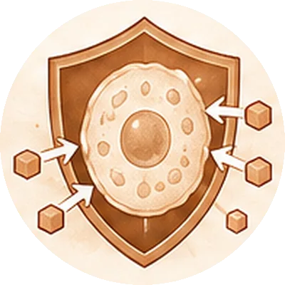 Shielded cell taking sugar in