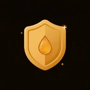 Shield with a honey droplet