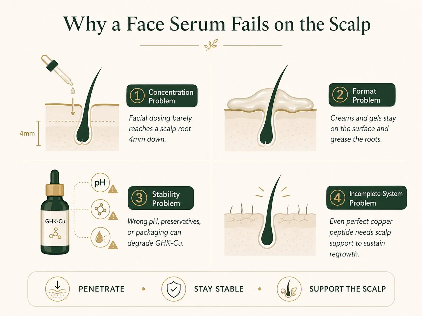 Crowned hair regrowth serum for women