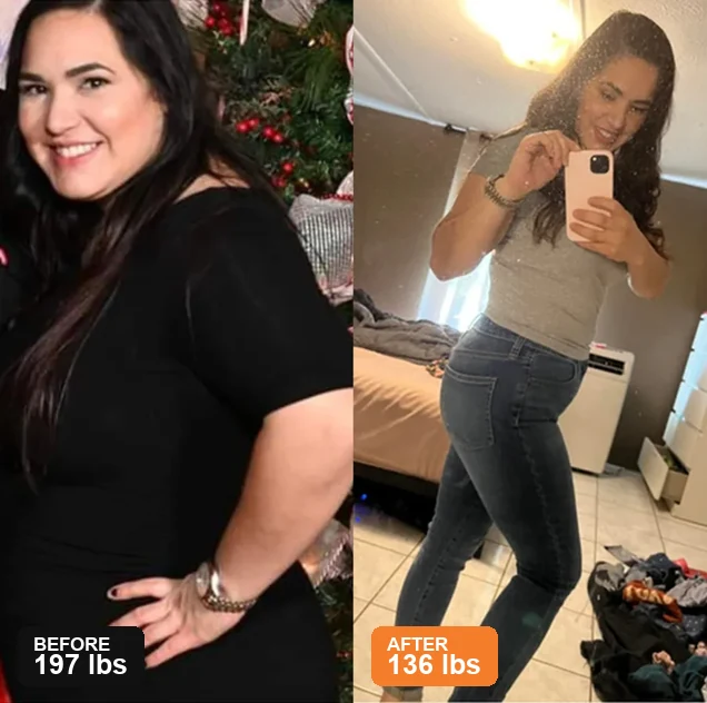 SlimSoda customer before and after result, slide 1