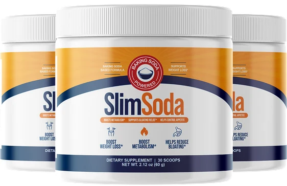 Scoop of SlimSoda powder ready to mix with water