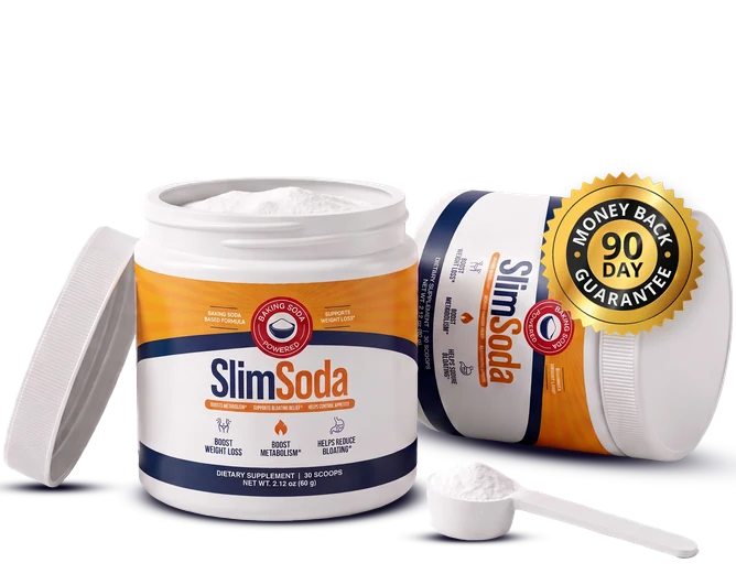 SlimSoda powder tub, baking soda weight loss formula